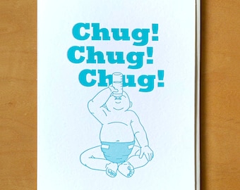 Chug Chug Chug Baby Letterpress Card