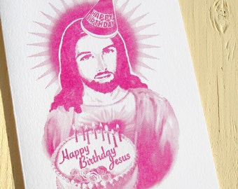 Happy Birthday Jesus - Letterpress Christmas Card