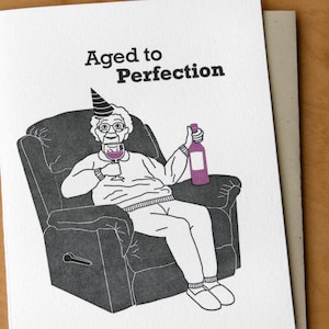 Aged to Perfection Letterpress Birthday Card image 1