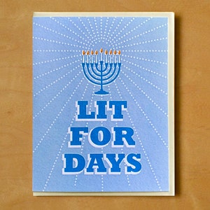 Lit For Days - Hanukkah Letterpress Card