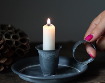 Rustic Chamberstick | Vintage Style Candlestick Holder