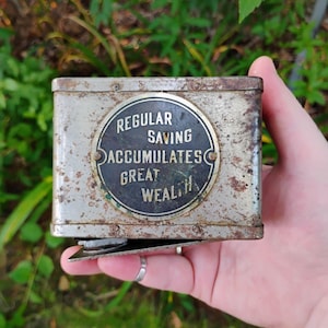 Antique Coin Bank - Antique Savings Bank - No Key, Vintage