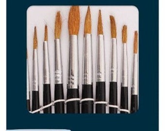 Work Of Art 12 Round Tip Artist Paint Brushes Professional Painting Brush Set