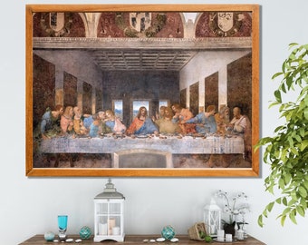Last Supper By Leonardo Da Vinci Canvas Paintings on The Wall Posters and Prints Pictures  Wall Decor - Canvas Art Decor- Wall Art
