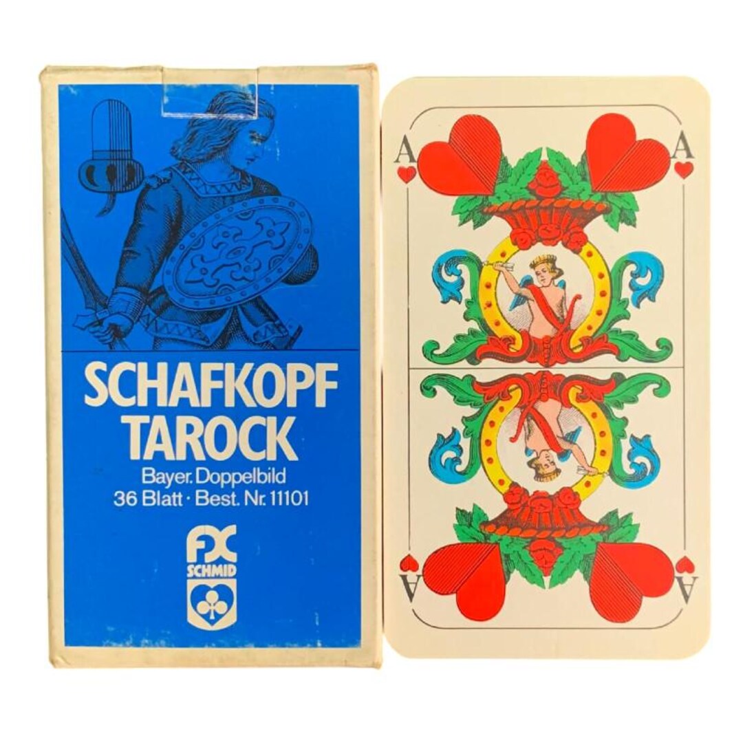 Jeu De Cartes Ravensburger – Schafkopf / Tarock – 36 Cartes, Fabrication Bavaroise, étui Cristal