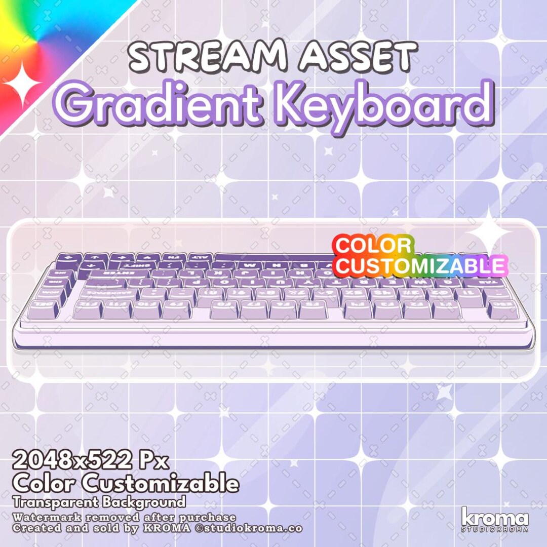STREAM ASSET | Gradient Keyboard (color Customizable) - Etsy