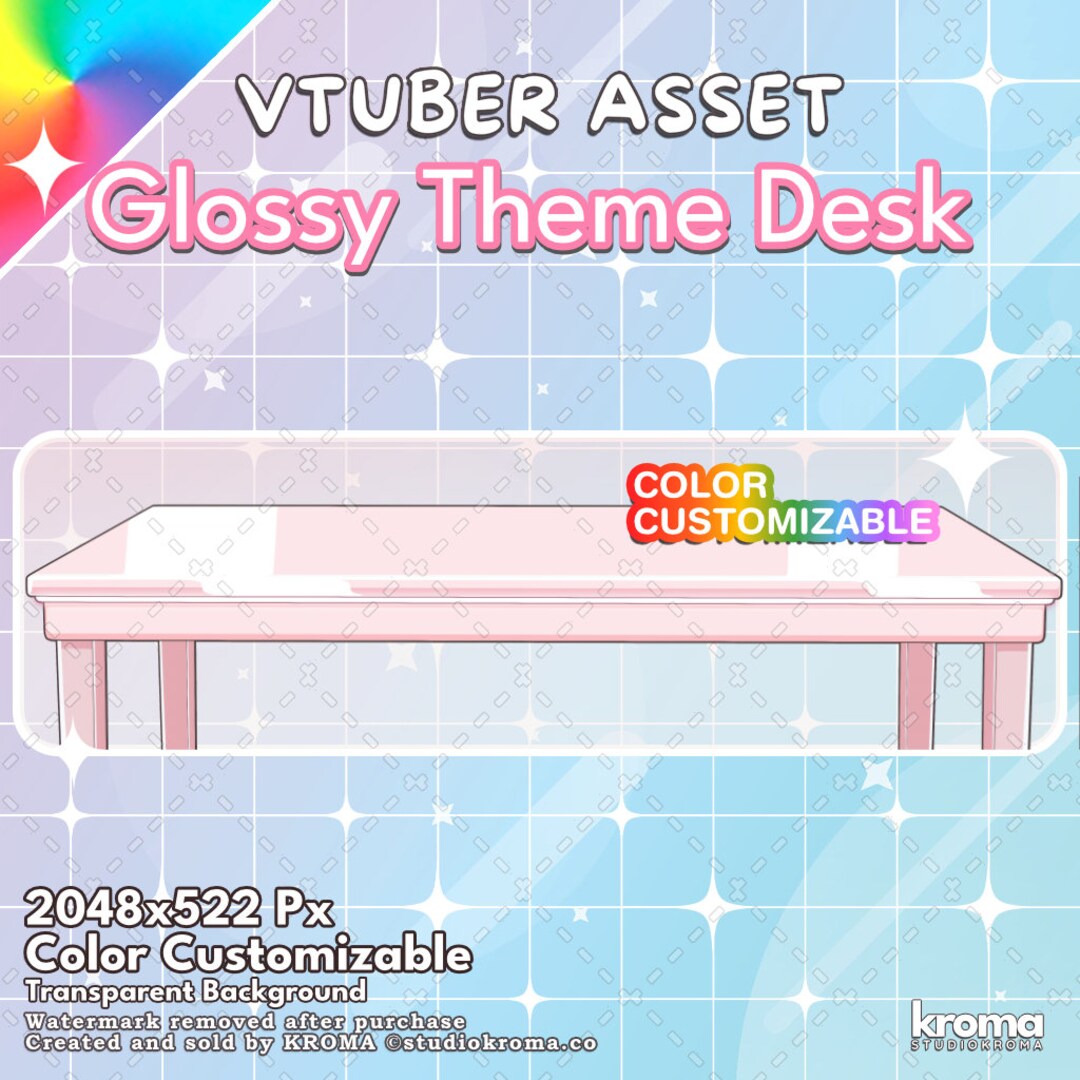 STREAM ASSET | Glossy Desk (color Customizable) - Etsy