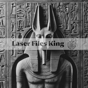 Fichier en niveaux de gris / Images de gravure laser 3D / Images de gravure laser HD / Illusion 3D / Gravure en relief / Dieu Anubis Egypte 8k