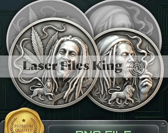 PNG file Fiber Laser cut depth map/Depth engraving/3D/brass coin/high quality images/ezcad2/lightburn/Ready image/bundle/pack/ Manga
