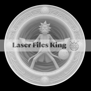 Carte de profondeur découpée au laser à fibre Fichier PNG 3D / Gravure en profondeur / pièce de monnaie en laiton / images de haute qualité / ezcad2 / lightburn / Rick & Morty bundle 5 img