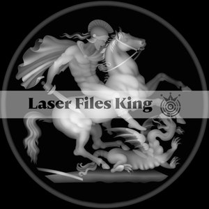 Fiber Laser gesneden dieptekaart 3D PNG-bestand / Dieptegravure / messing munt / afbeeldingen van hoge kwaliteit / ezcad2 / lightburn / Warrior vs Dragon