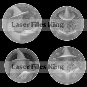 Carte de profondeur découpée au laser à fibre Fichier PNG 3D / Gravure en profondeur / pièce de monnaie en laiton / images de haute qualité / ezcad2 / lightburn / Wizards 4 images