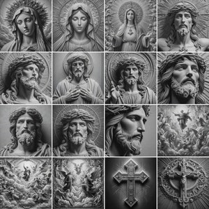 Grayscale Files / 3D Laser Engraving Images / HD Laser Engraving Images / 3D Illusion / Relief Engraving / 8K / Christian Religion