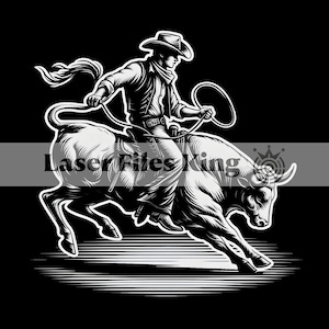 Grayscale Files / 3D Laser Engraving Images / HD Laser Engraving Images / 3D Illusion / Emboss Engraving / PNG / Cowboy