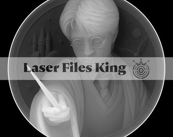Fiber Laser cut depth map 3D PNG file / Depth engraving / brass coin / high quality images / ezcad2 / lightburn / Magician with wand HP