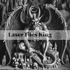 Graustufendateien / 3D-Lasergravurbilder / HD-Lasergravurbilder / 3D-Illusion / Prägegravur / PNG / Teufelsstatue