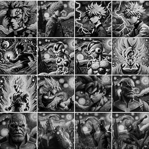 Fichier en niveaux de gris / Images de gravure laser 3D / Images de gravure laser HD / Illusion 3D / Gravure en relief / Héros et anime Van Gogh