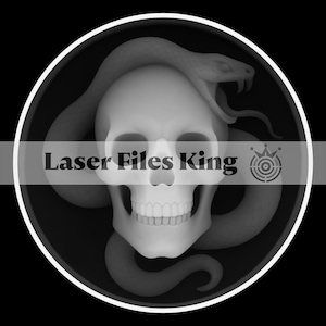 Mapa de profundidad cortado con láser de fibra (archivo PNG 3D) / Grabado de profundidad / Moneda de latón / Imágenes de alta calidad / Ezcad2 / Lightburn / Cráneo de serpiente