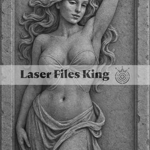 Fichier en niveaux de gris / Images de gravure laser 3D / Images de gravure laser HD / Illusion 3D / Gravure en relief / Femme en bas-relief