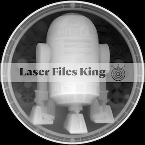 Carte de profondeur découpée au laser à fibre Fichier PNG 3D / Gravure en profondeur / pièce de monnaie en laiton / images de haute qualité / ezcad2 / lightburn / R2 - D2 star wars
