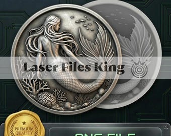 PNG file Fiber Laser cut depth map/Depth engraving/3D/brass coin/high quality images/ezcad2/lightburn/Ready image/bundle/pack/