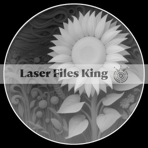 Fichier PNG 3D de carte de profondeur découpée au laser à fibre, gravure de profondeur, pièce de monnaie en laiton, images de haute qualité, ezcad2, brûlure lumineuse, tournesol