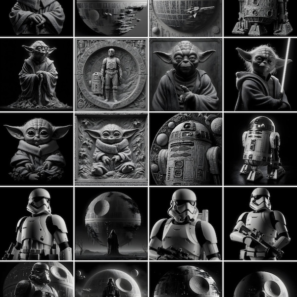 Grayscale Files / 3D Laser Engraving Images / HD Images for Laser Engraving / 3D Illusion / Emboss Engraving / 8K / Star Wars