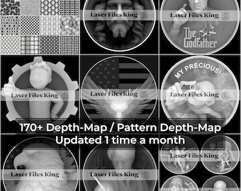 Bundle Depth Map/PNG/Laser/Engraving/File/3D/Illusion/Relief/HD/LightBurn/Glowforge/xTool/cnc/8K/Cut/BlackWhite/4K/ezcad/svg/Fiber/dxf/USA