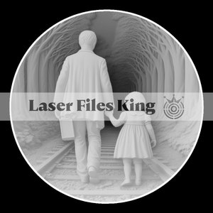 Datei Fiber Laser geschnittene Tiefenkarte 3D PNG, Tiefengravur, Messingmünze, hochwertige Bilder, ezcad2, Lightburn, Vater Tochter