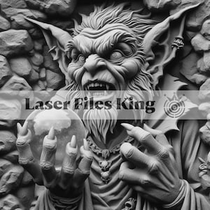 Grayscale Files / 3D Laser Engraving Images / HD Laser Engraving Images / 3D Illusion / Emboss Engraving / PNG / Goblin