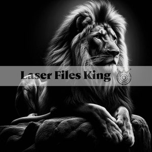 Fichiers en niveaux de gris / Images de gravure laser 3D / Images HD pour gravure laser / Illusion 3D / Gravure en relief / Lion 8k