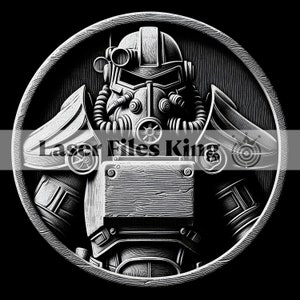 Archivos en escala de grises / Imágenes de grabado láser 3D / Imágenes HD para grabado láser / Ilusión 3D / Grabado en relieve / Armadura Fallout