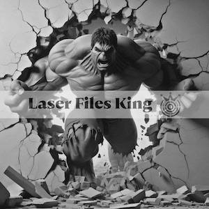 Fichiers en niveaux de gris / Images de gravure laser 3D / Images de gravure laser HD / Illusion 3D / Gravure en relief / Hulk 8k