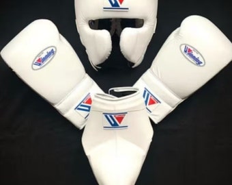 Winnende sparring volledige set handschoenen, hoofdbeschermer, kruisbeschermer, cadeau voor hem, cadeau voor mannen, bokscadeau, cadeau voor boksers, boksclub