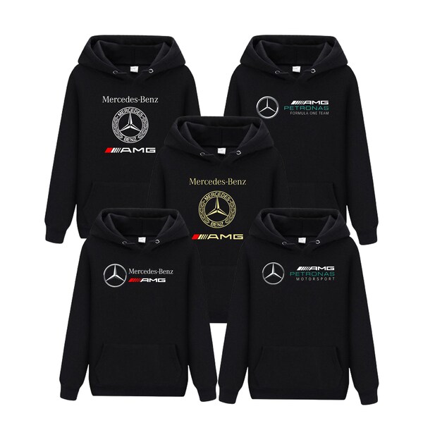 Black AMG Sweatshirt, Men's Mercedes AMG Logo Hoodie