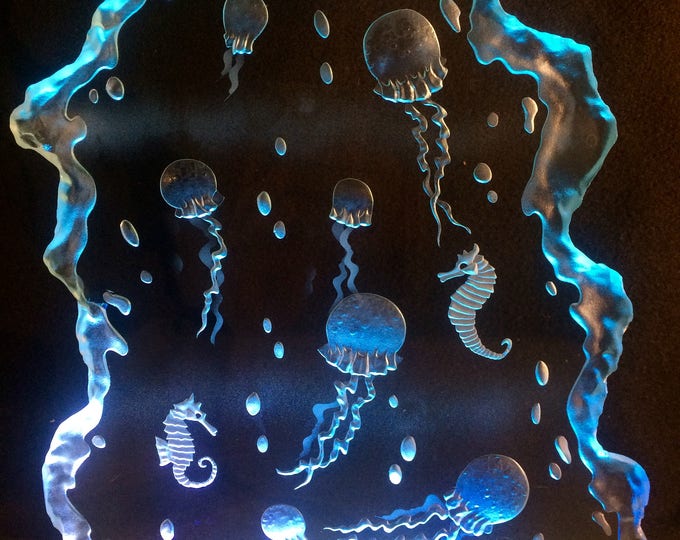 Groovy Jellyfish Carved Glass Light Art Piece Shipping INCLUDED Etsy