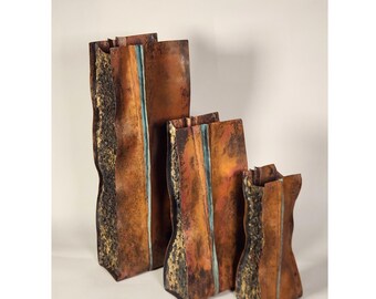 Plunkett Fold Vase - Foldformed Copper