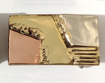 Brass, Copper, Nickel collage belt buckle - all different