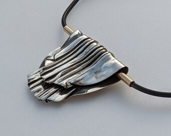 Silver Drape - foldformed silver pendant - hand-wrought