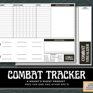 Combat Tracker for DnD| TTRPG&#39;s, DnD, Dungeons and Dragons, Notes, Initiative Tracker, RPG, Board Game, Combat Tracker, DM tools, Grid Map