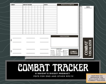 Seguimiento de combate para DnD/TTRPG, DnD, Dragones y mazmorras, Notas, Seguimiento de iniciativas, RPG, Juego de mesa, Seguimiento de combate, Herramientas DM, Mapa de cuadrícula
