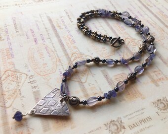 Tanzanite and Sterling Beaded Necklace