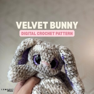 Patrón de conejita de terciopelo Valentina / Patrón de crochet / Conejita de crochet / Crochet Market Make / Conejita de crochet
