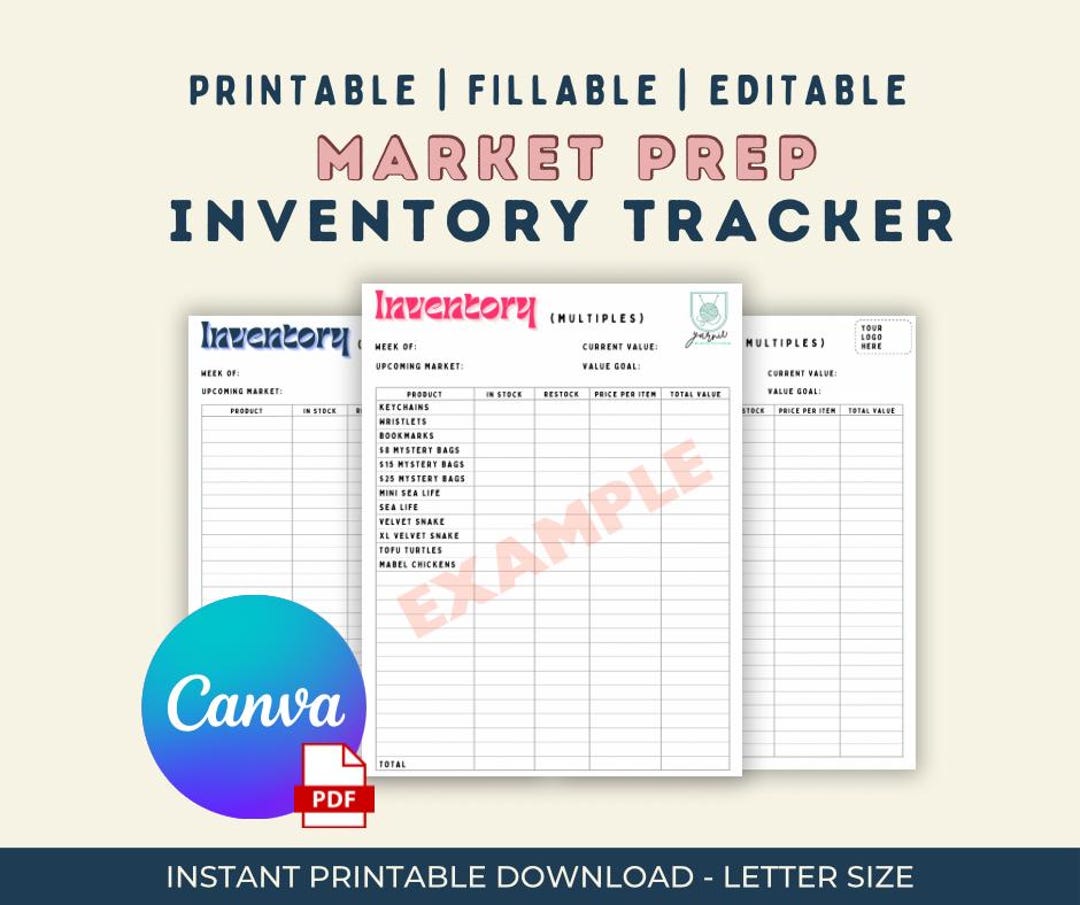 Market Prep Inventory Tracker – Small Business Planner (digital ...