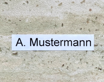 PVC Folien Namensschild für Tür, Briefkasten & Klingel selbstklebend 12mm breit