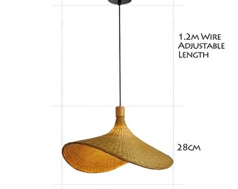 Classic Bamboo Lustre Chandelier Hanging Lamp Ceiling Handmade Rattan Pendant Light Fixture Weaving HomeLiving