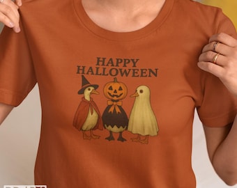 Maglietta di Halloween con l'oca, maglietta vintage con zucca d'oca, maglietta autunnale con l'oca, maglietta della stagione spettrale, regalo di Halloween, maglietta di Halloween con l'oca