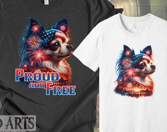 Chihuahua 4th of July Dog Shirt, American Flag Fireworks Tee, Patriotic Dog Mom or Dad Gift, Cute Dog Lover Shirt for Mother's Day