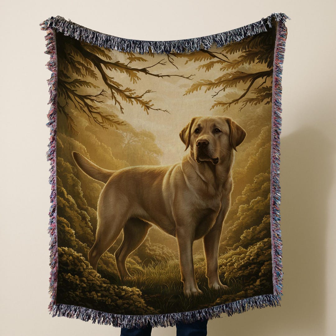 Labrador Retriever Blanket, Yellow Lab Woven Throw, Dog Lover Gift ...