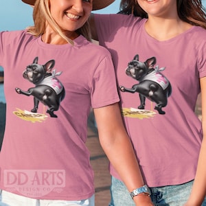Black French Bulldog Cancer Shirt, Dog Peeing on Cancer Tee, Funny Pink Ribbon Pet Gift, Anti Cancer Awareness Shirt, Survivor Dog Tee